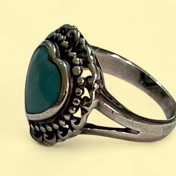 Sterling silver Turquoise heart - Picture 3 of 7